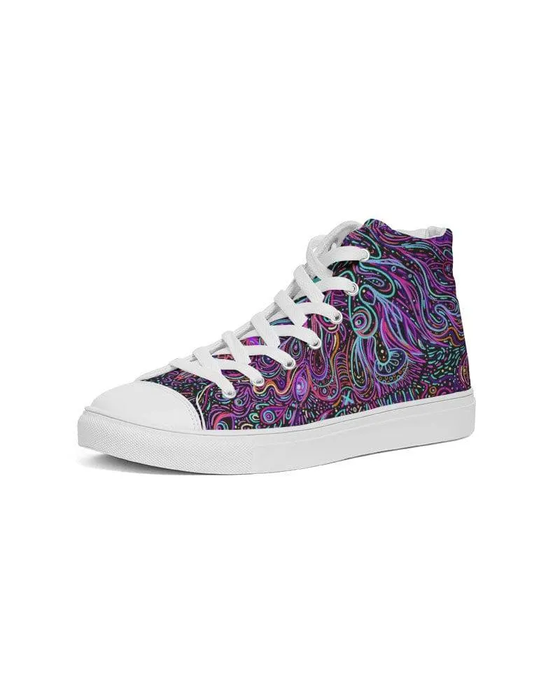 Trippy Psychedelic Purple Pink Women's High Top Shoes