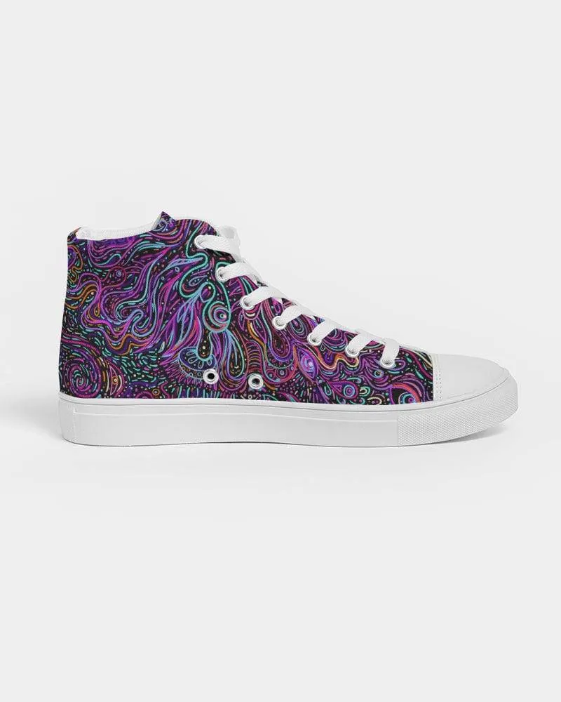 Trippy Psychedelic Purple Pink Women's High Top Shoes