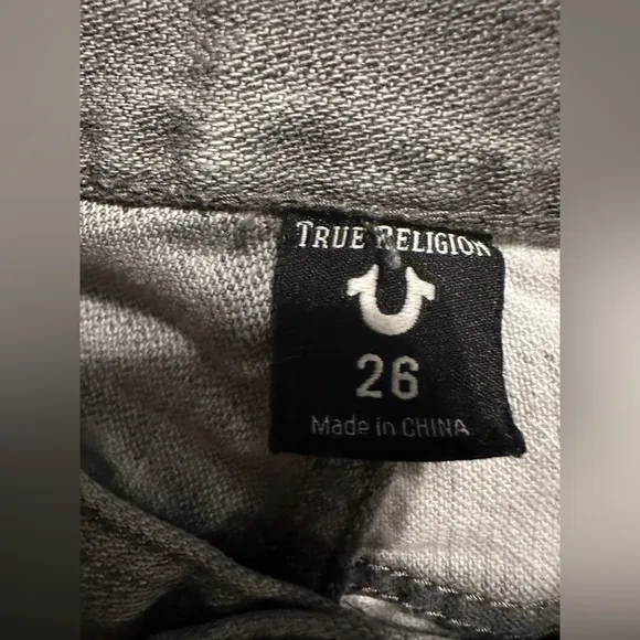 TRUE Religion ⭐️Cameron Slim Boyfriend White Black Jeans⭐️