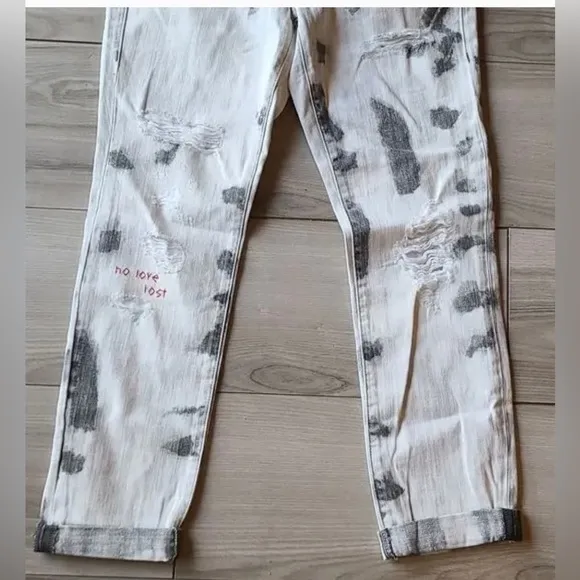TRUE Religion ⭐️Cameron Slim Boyfriend White Black Jeans⭐️
