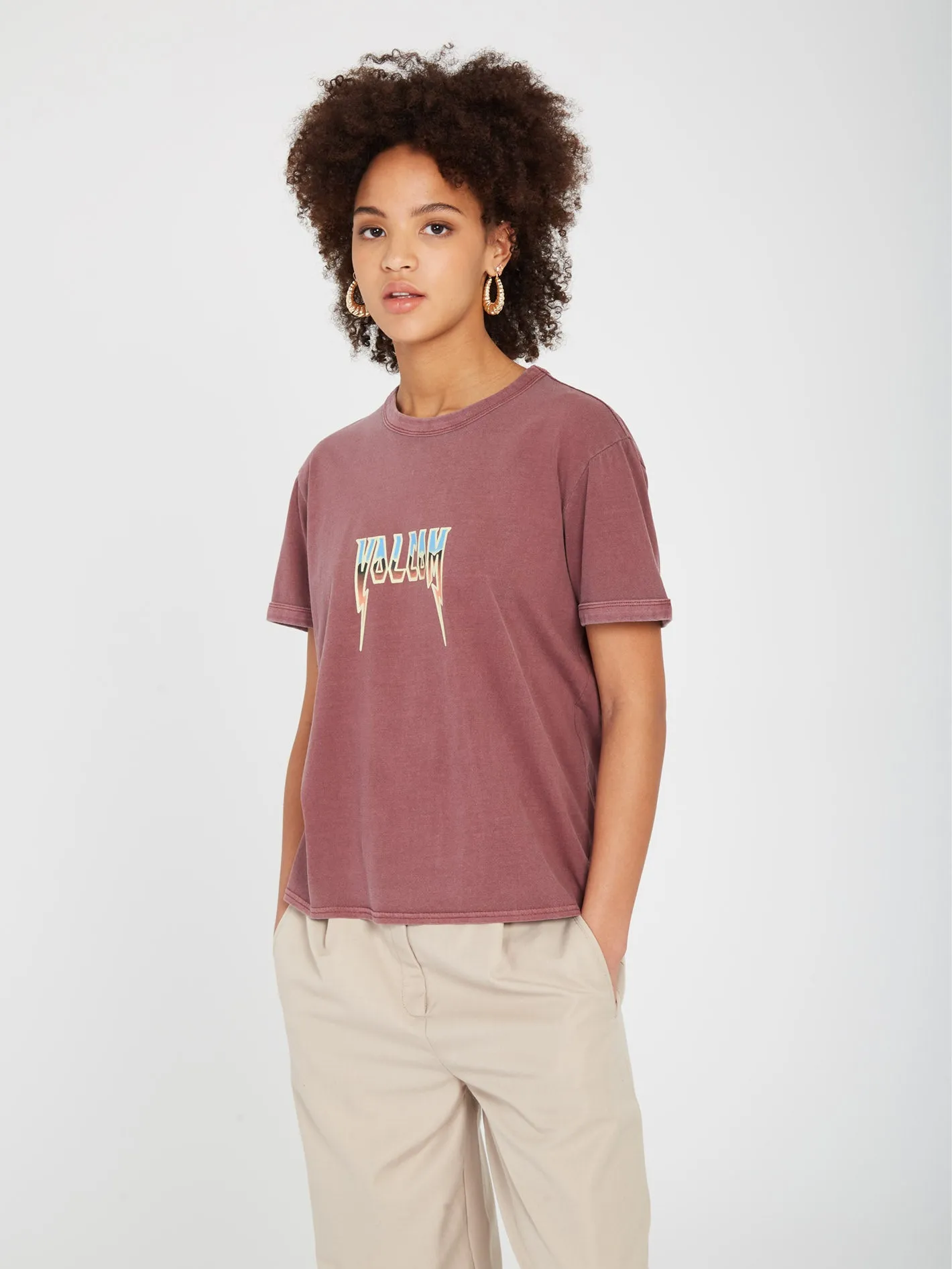Truly Ringer T-shirt - BURGUNDY