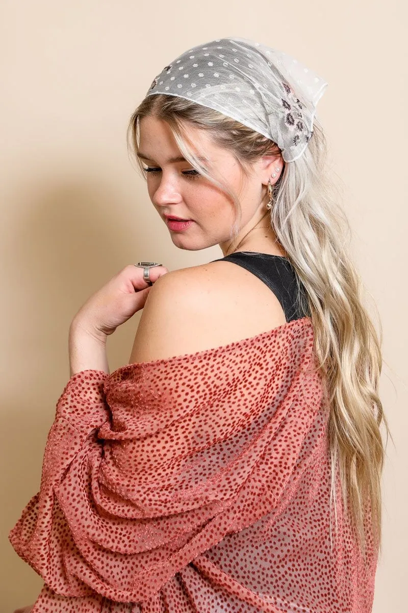 Tulle Lace Poppy Headscarf