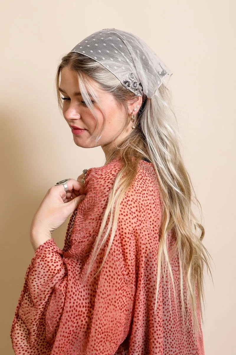 Tulle Lace Poppy Headscarf