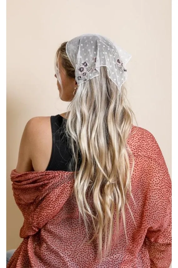 Tulle Lace Poppy Headscarf