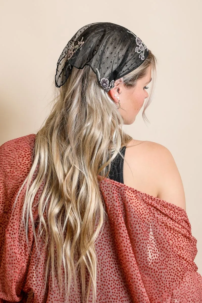 Tulle Lace Poppy Headscarf