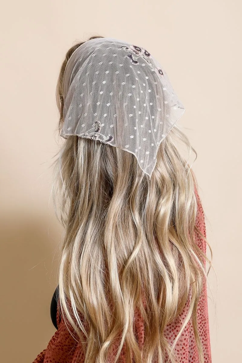 Tulle Lace Poppy Headscarf