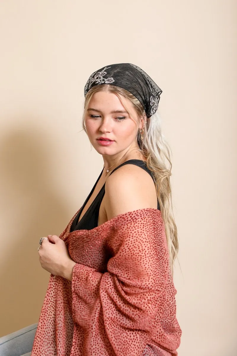 Tulle Lace Poppy Headscarf