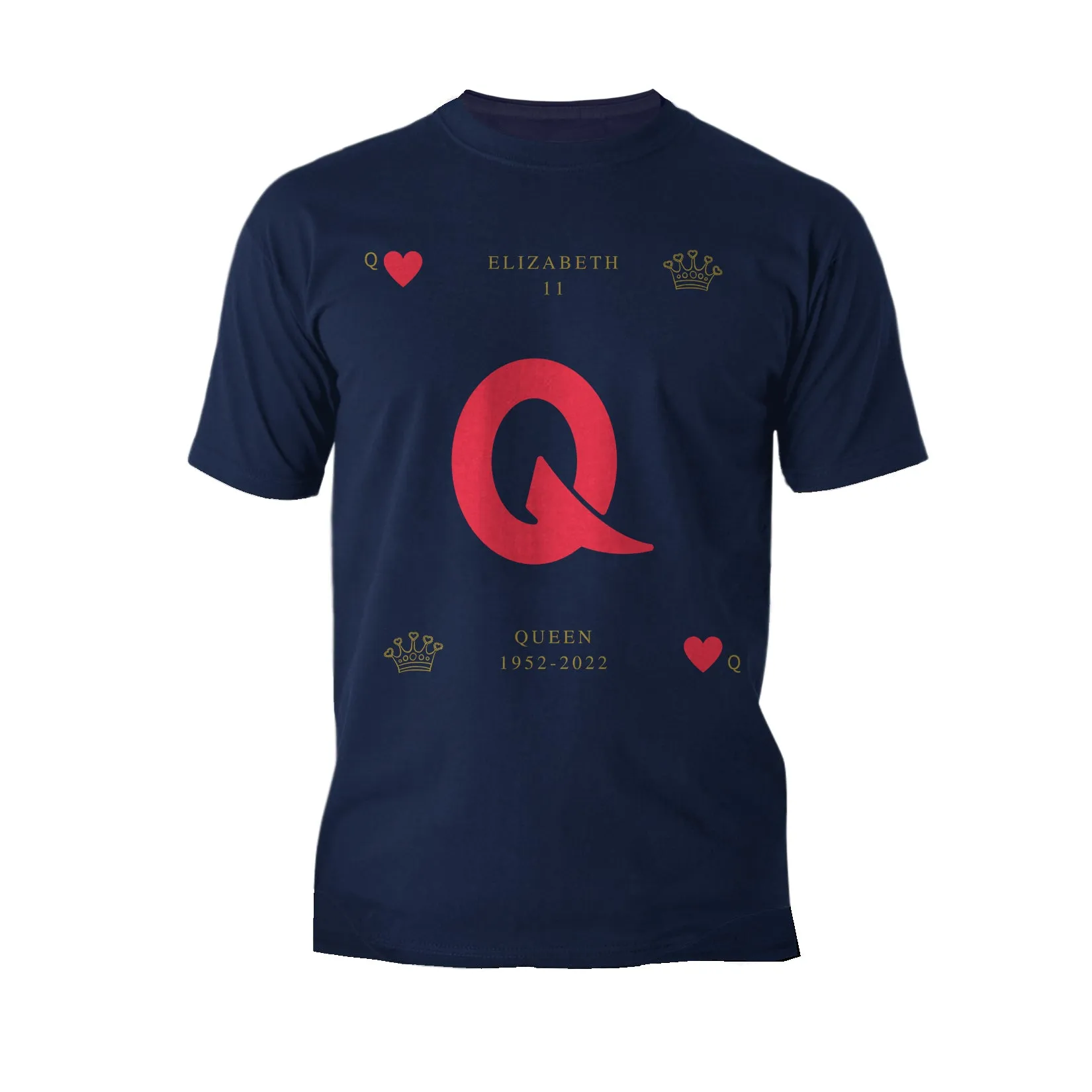 UA Queen's Platinum Jubilee Elizabeth II Heart Queen Men's T-shirt (Navy)