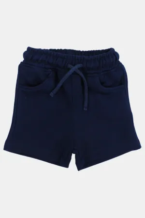 Unisex Baby Navy Cotton Shorts