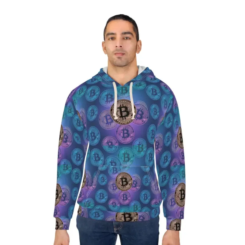 Unisex Pullover Hoodie with Stylish Bitcoin Design