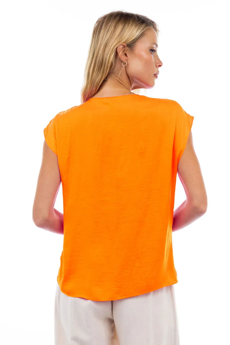V Neck Ruched Blouse