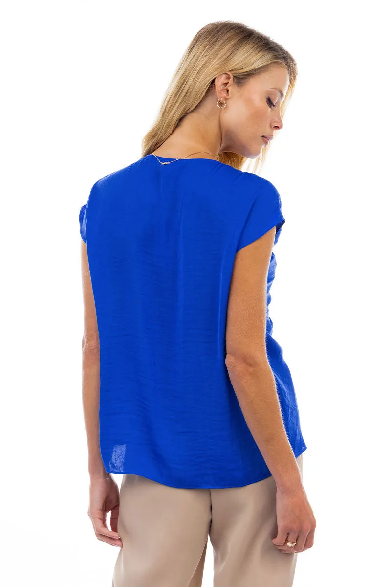 V Neck Ruched Blouse