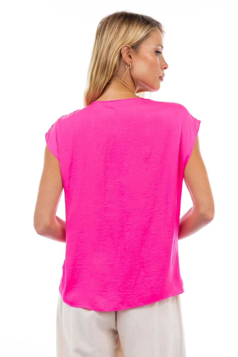 V Neck Ruched Blouse