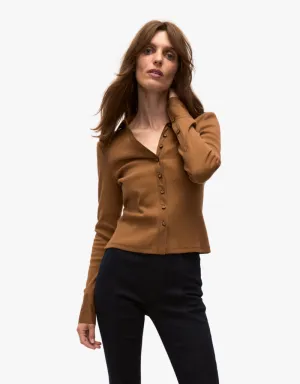 Veronica Beard Scottie Button Down Shirt in Whiskey