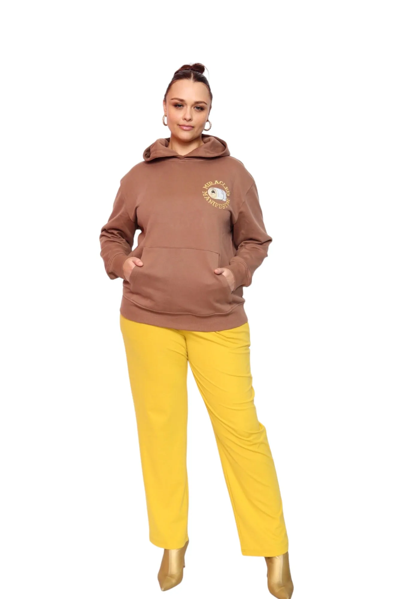 ‘Victories Are Mine With Natural 9’ Casino Embroidered Affirmation Hoodie - Brown