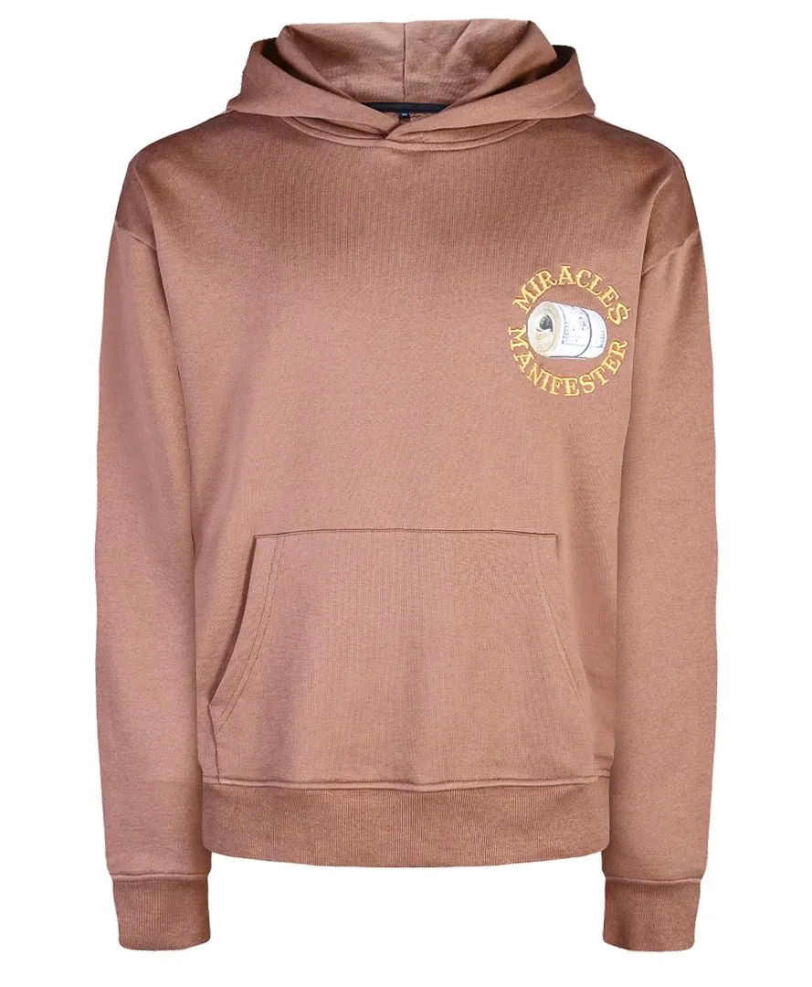 ‘Victories Are Mine With Natural 9’ Casino Embroidered Affirmation Hoodie - Brown
