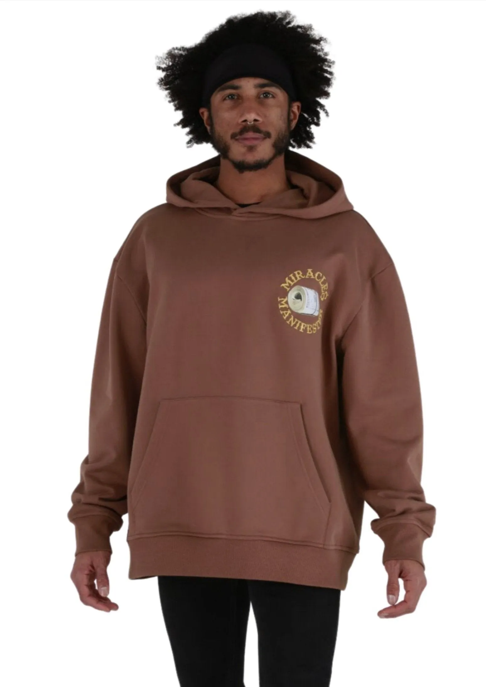 ‘Victories Are Mine With Natural 9’ Casino Embroidered Affirmation Hoodie - Brown