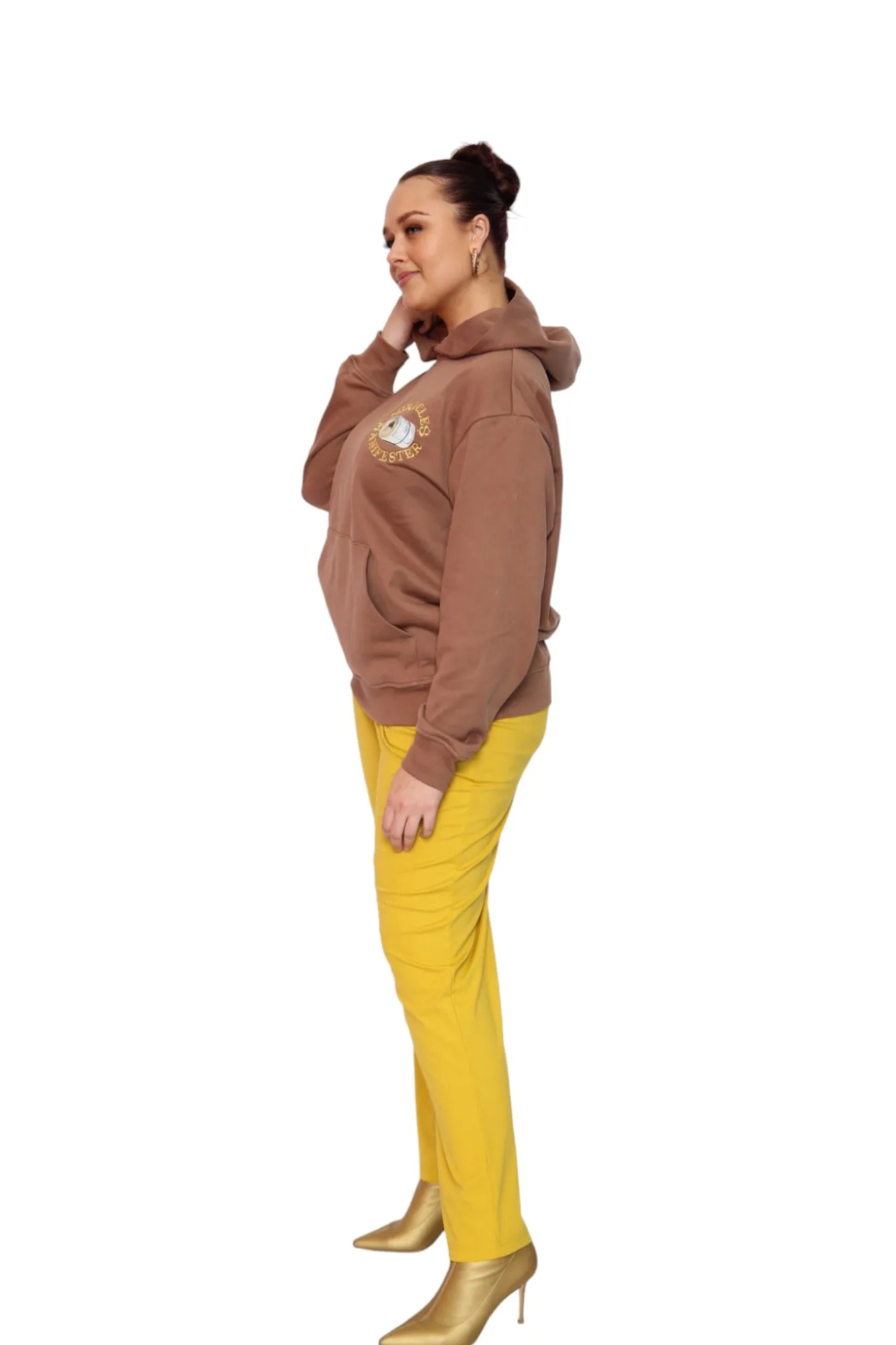 ‘Victories Are Mine With Natural 9’ Casino Embroidered Affirmation Hoodie - Brown