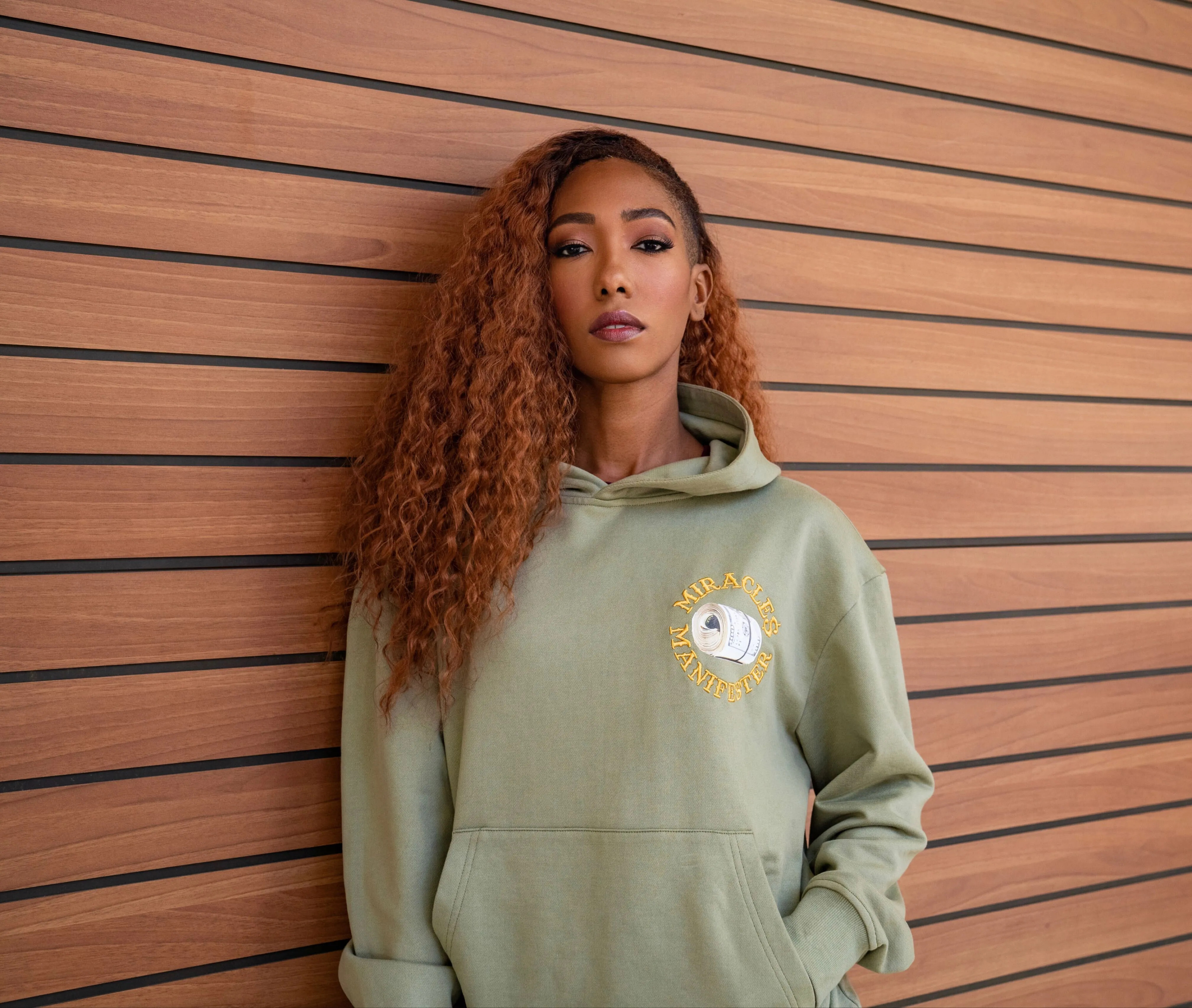 ‘Victories Are Mine With Natural 9’ Casino Embroidered Affirmation Hoodie - Green