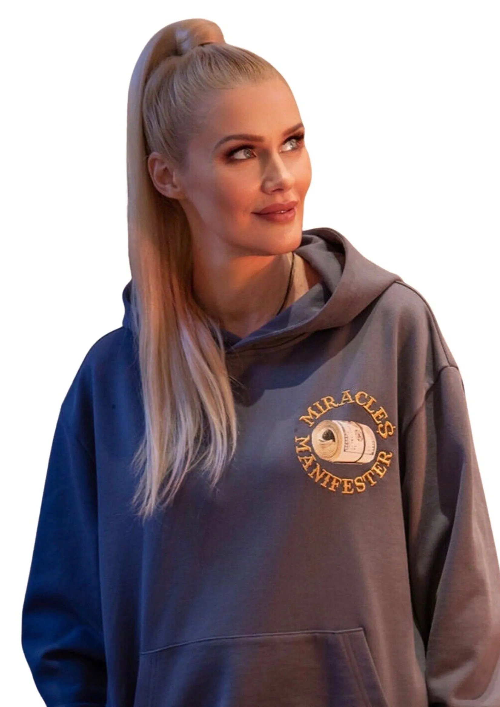‘Victories Are Mine With Natural 9’ Casino Embroidered Affirmation Hoodie - Grey