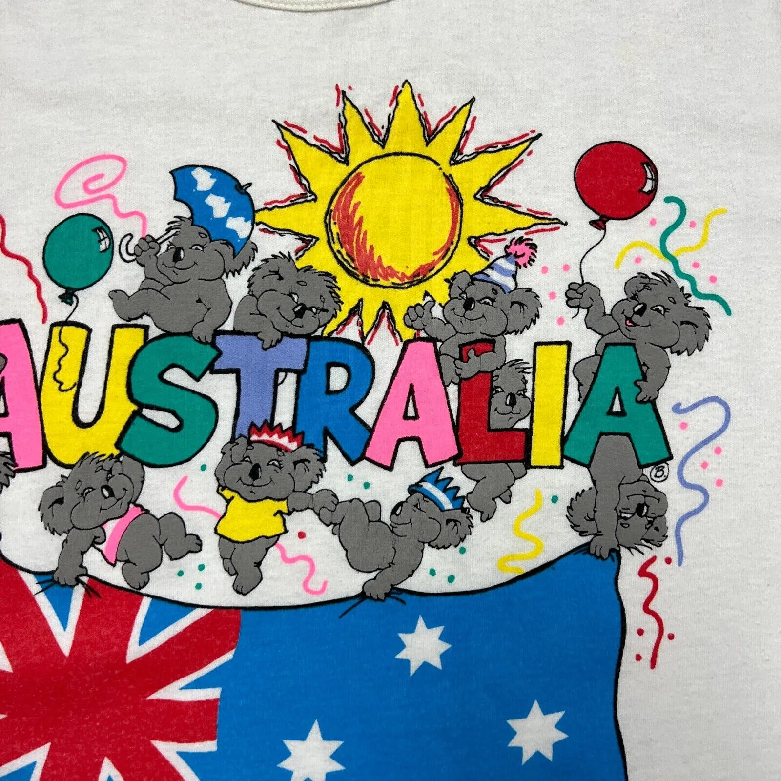 Vintage 1988 Australia Happy Birthday 200 Years White T-Shirt Size XS/S