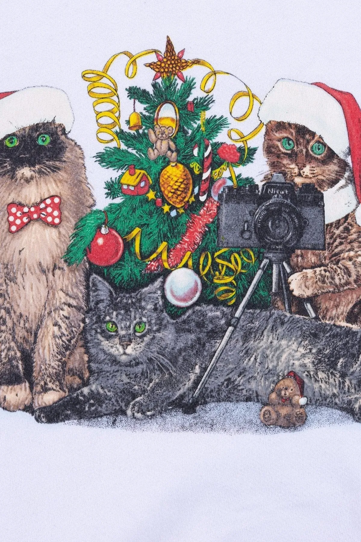 Vintage 90s Christmas Cats Crewneck
