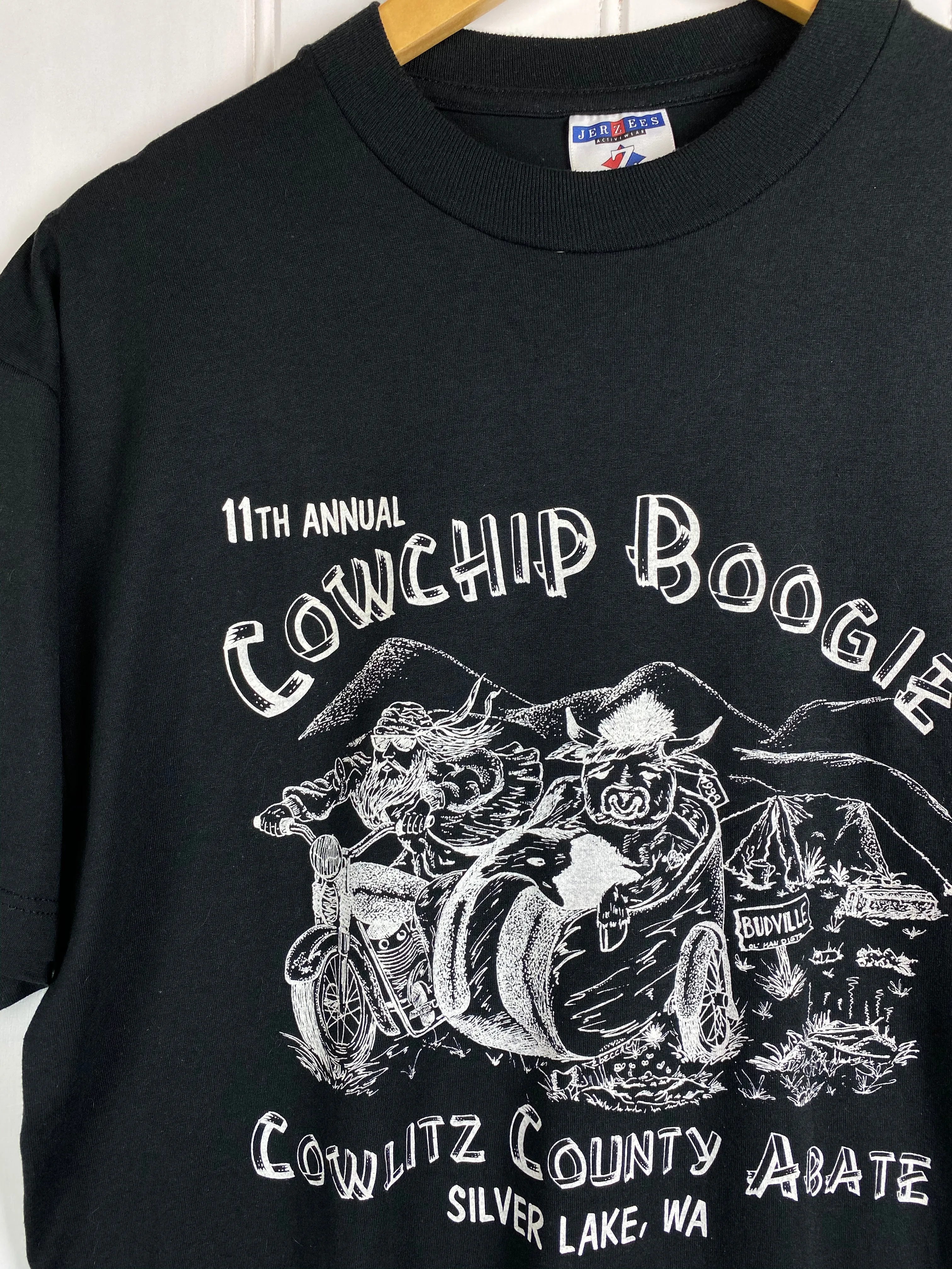 Vintage Bike - Cowchip Black Tee - Large