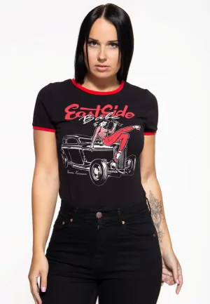 Vintage Contrast T-Shirt «East Side Babe»