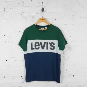 Vintage Levi's Colour Block T-shirt - Blue/Green - L