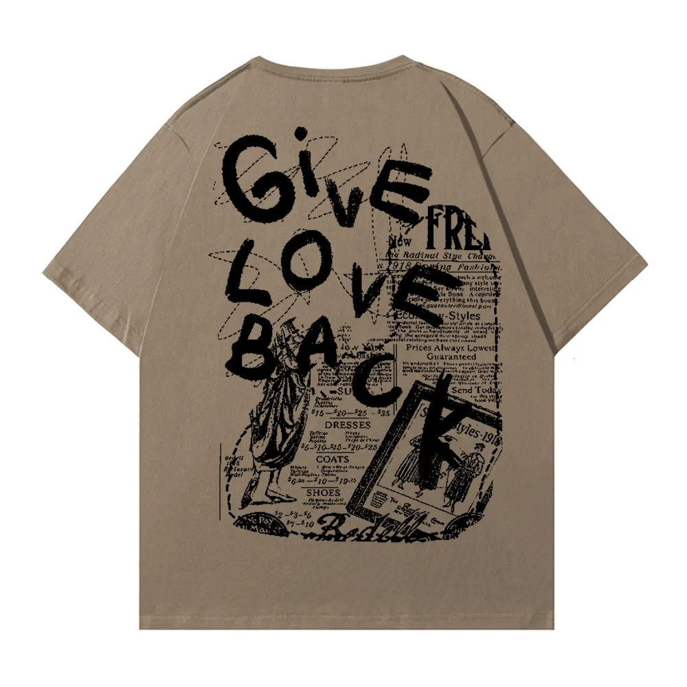 Vintage Newspaper Print T-shirt