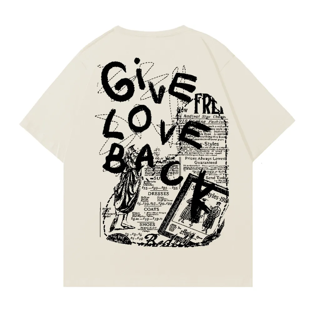 Vintage Newspaper Print T-shirt