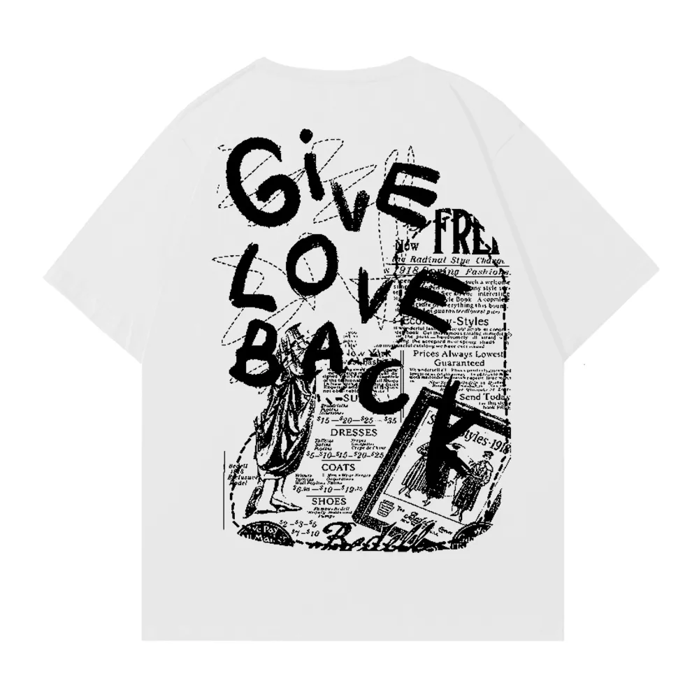 Vintage Newspaper Print T-shirt