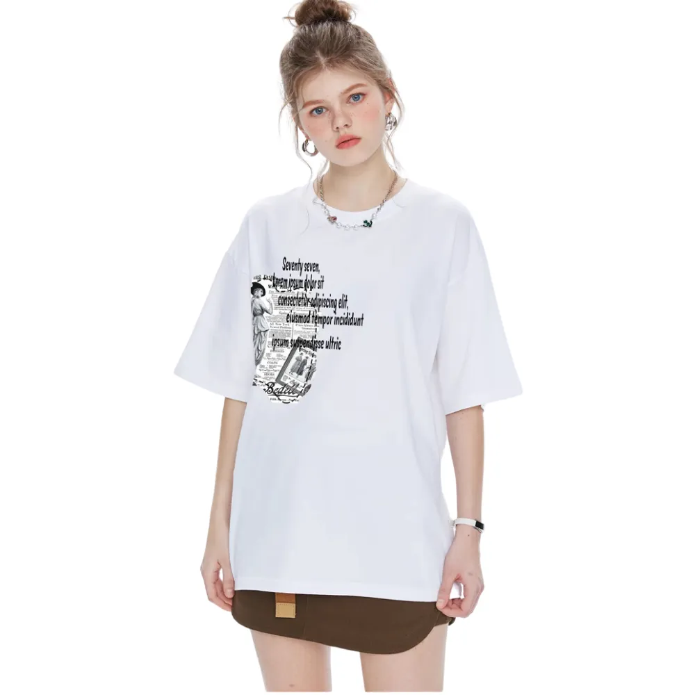 Vintage Newspaper Print T-shirt