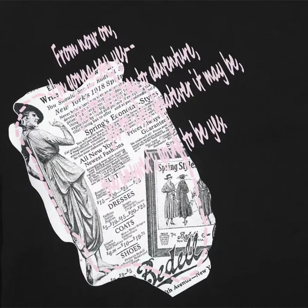 Vintage Newspaper Print T-shirt