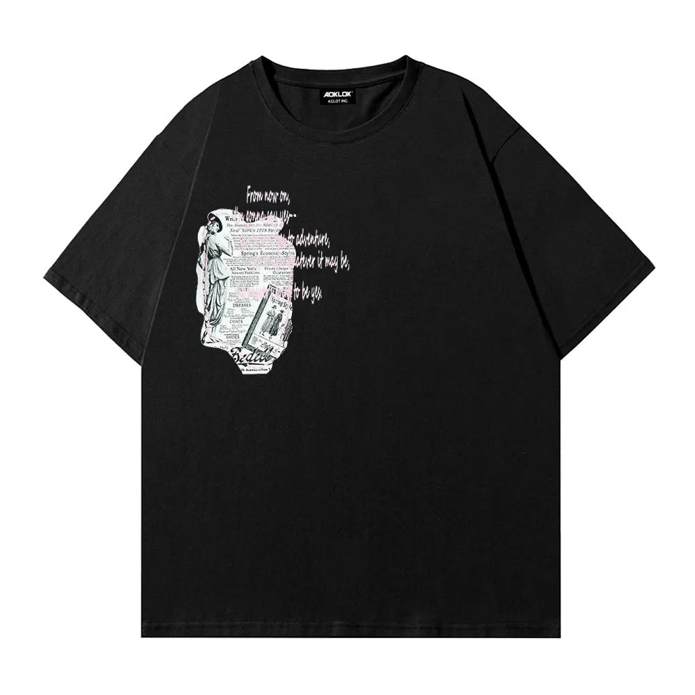 Vintage Newspaper Print T-shirt