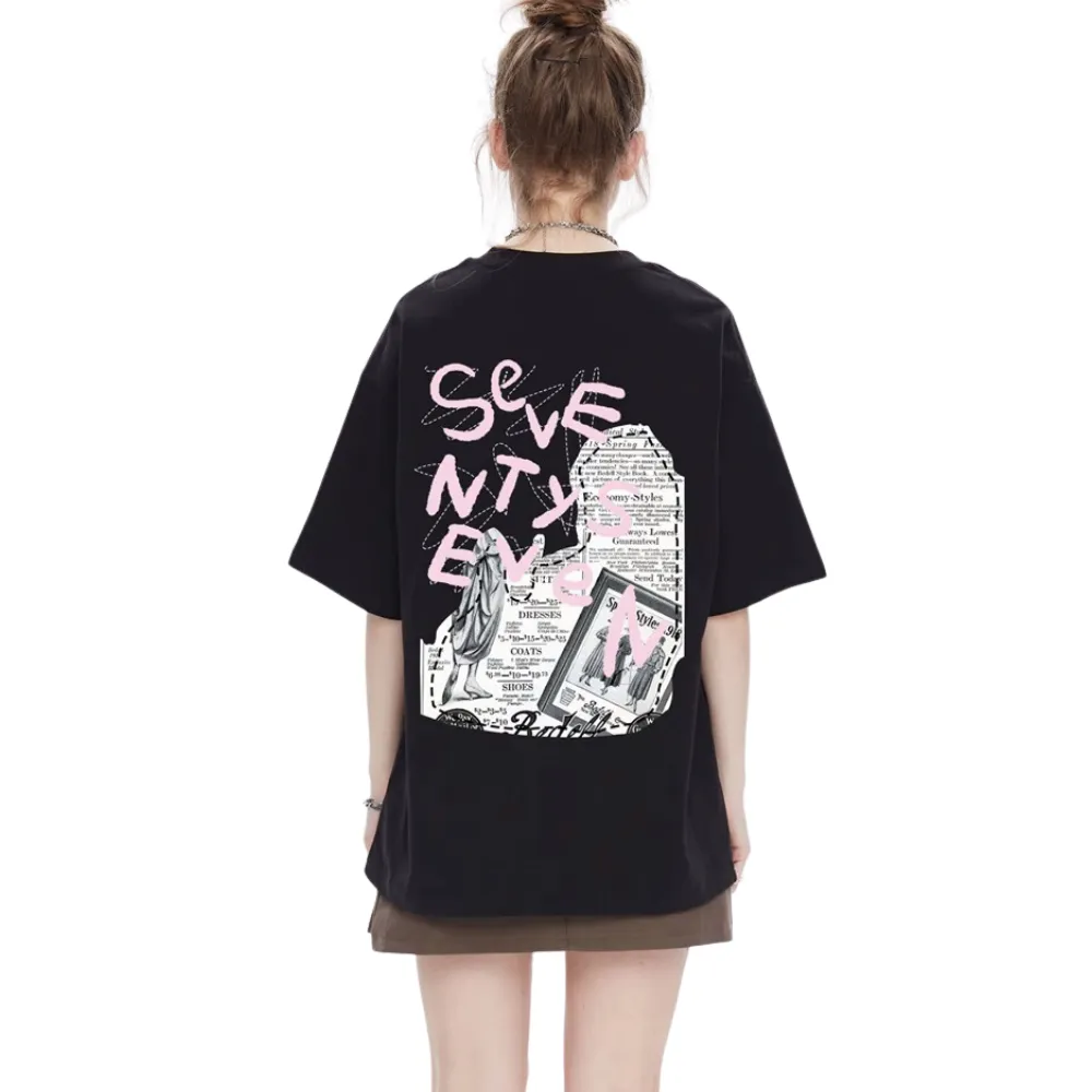 Vintage Newspaper Print T-shirt