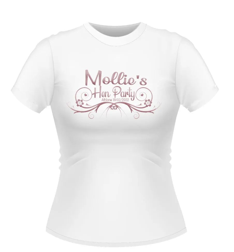 Vintage style Personalised Hen Party Tshirt