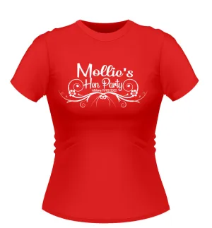 Vintage style Personalised Hen Party Tshirt