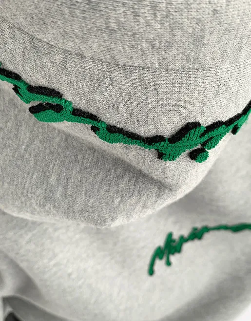 Vintage Toweling Letter Hoodie