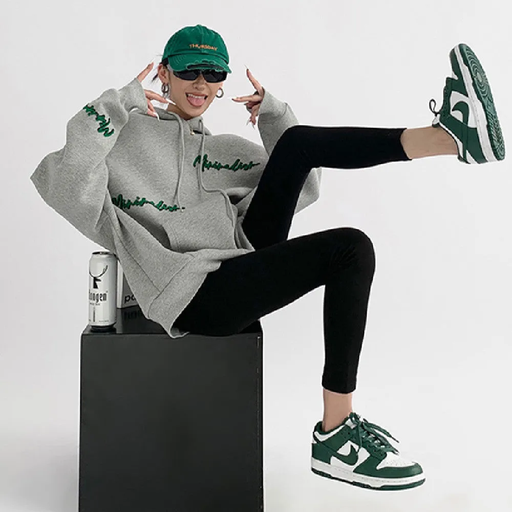 Vintage Toweling Letter Hoodie