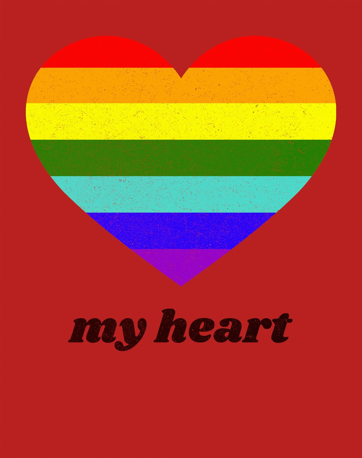 Vintage Valentine Rainbow My Heart Women's T-shirt