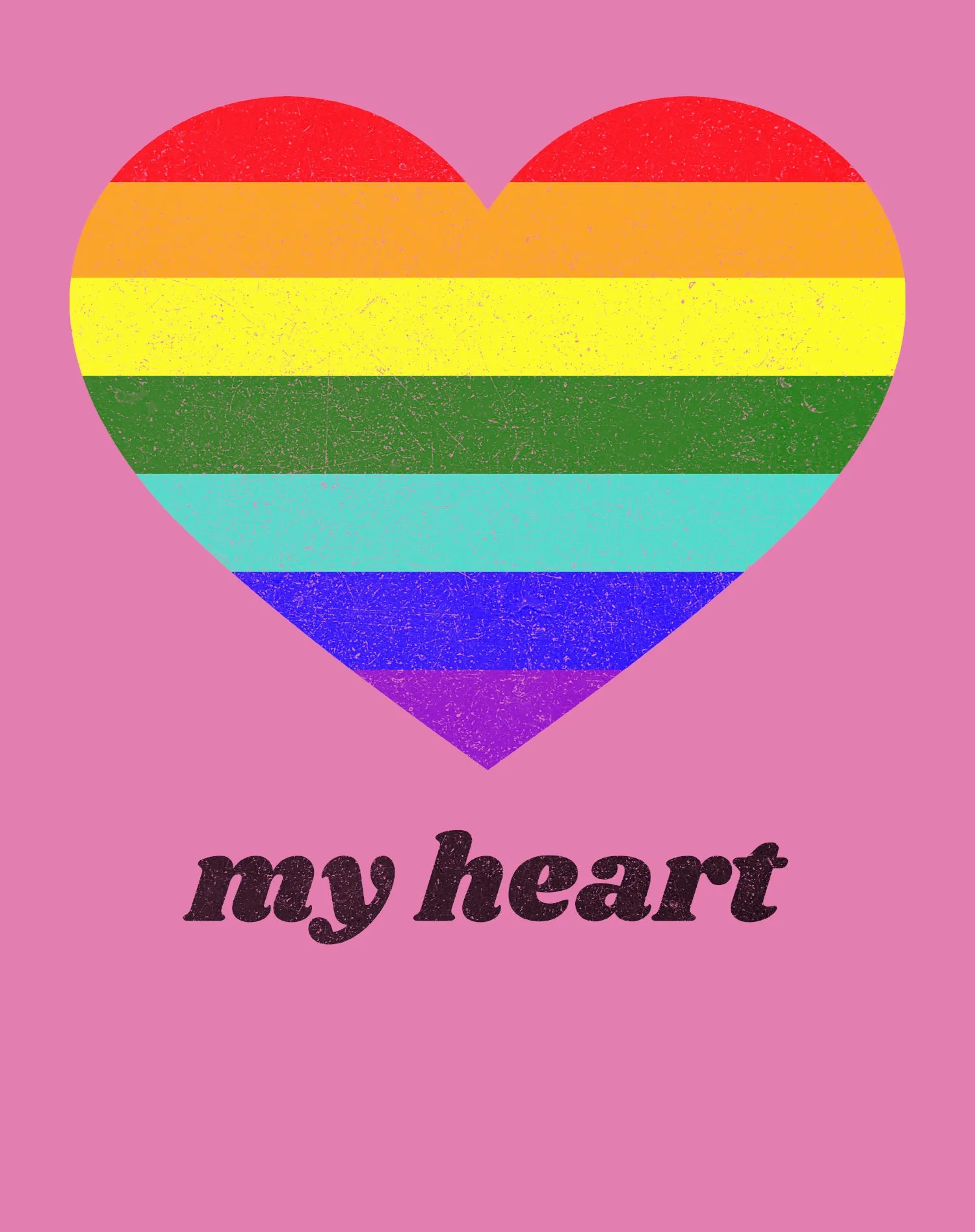 Vintage Valentine Rainbow My Heart Women's T-shirt