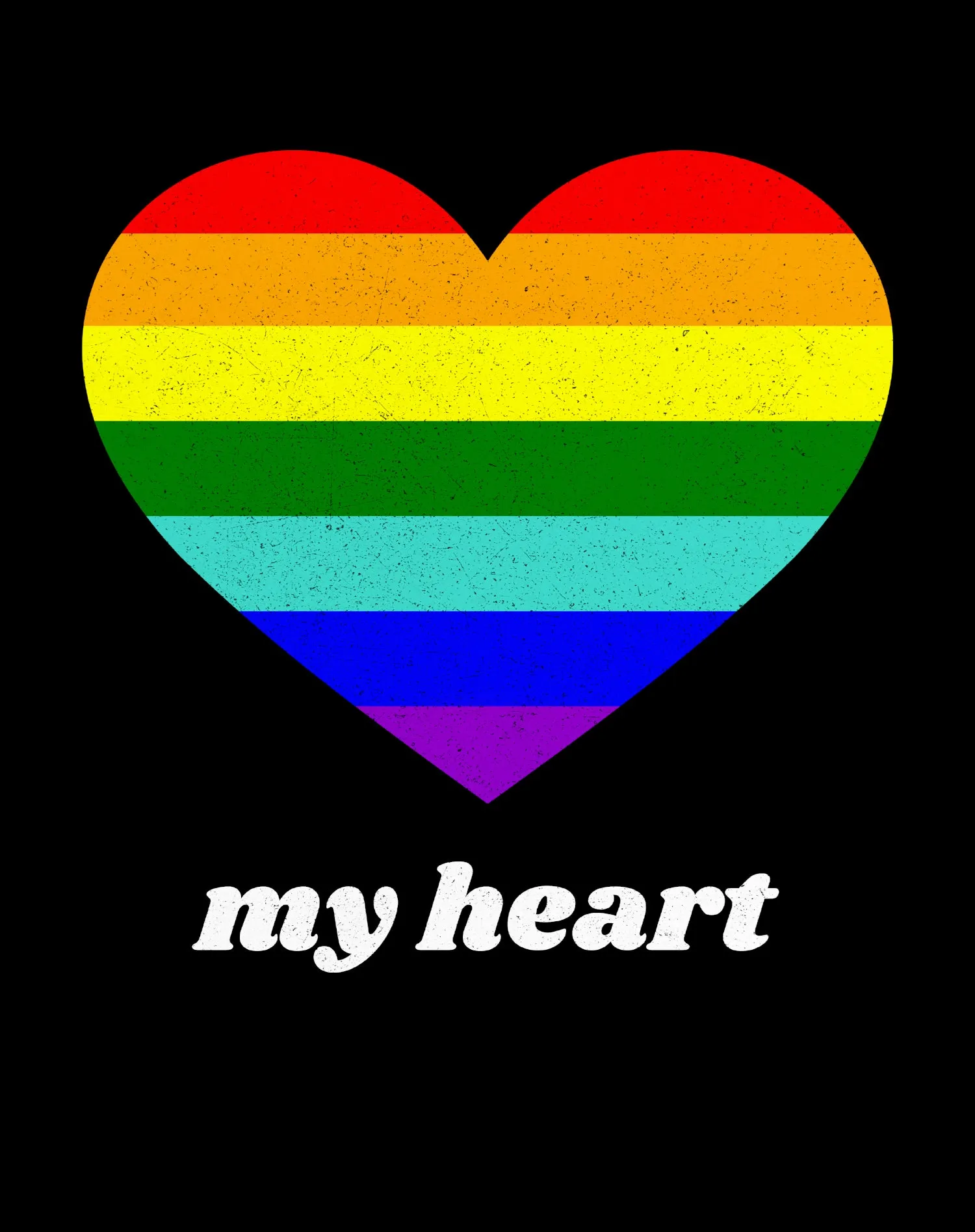 Vintage Valentine Rainbow My Heart Women's T-shirt
