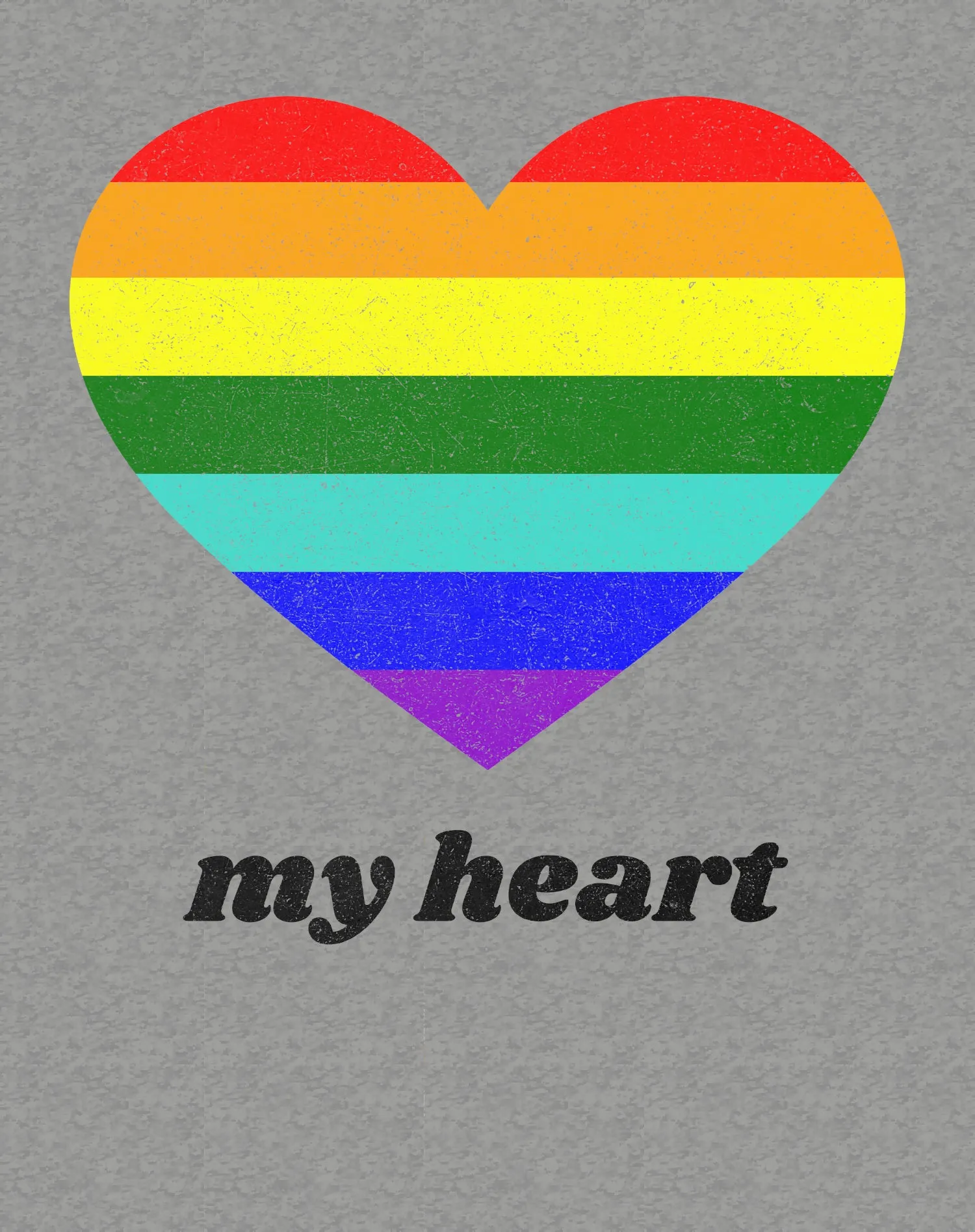 Vintage Valentine Rainbow My Heart Women's T-shirt