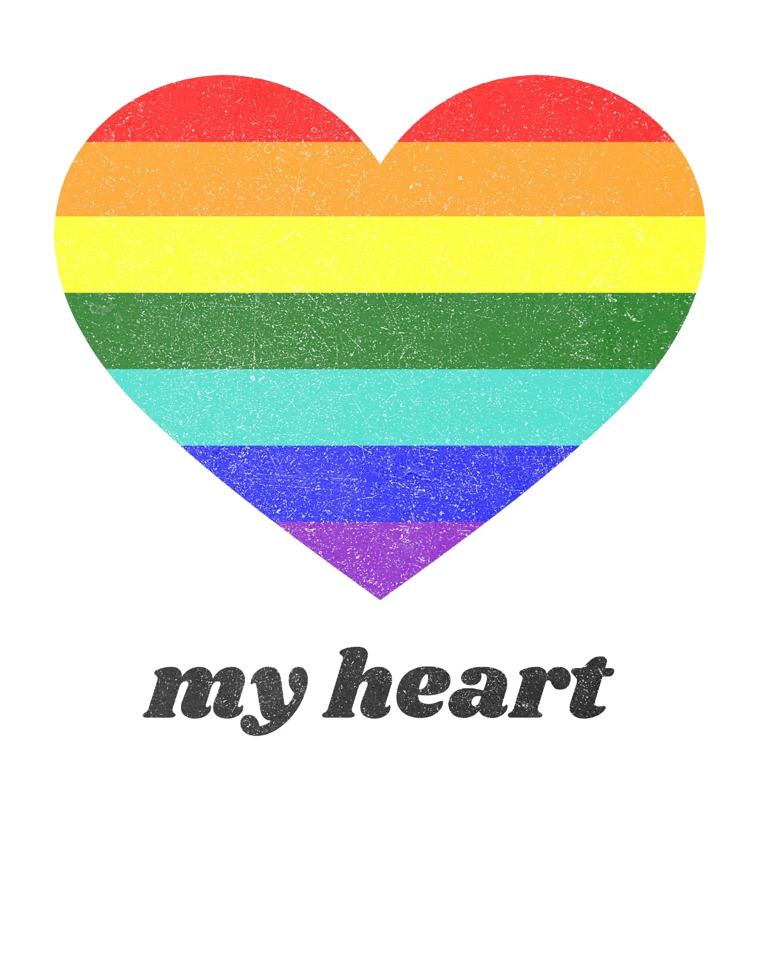 Vintage Valentine Rainbow My Heart Women's T-shirt