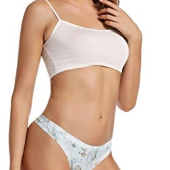 VOENXE Seamless Thongs for Women No Show Thong Underwear Women 5-10 Pack