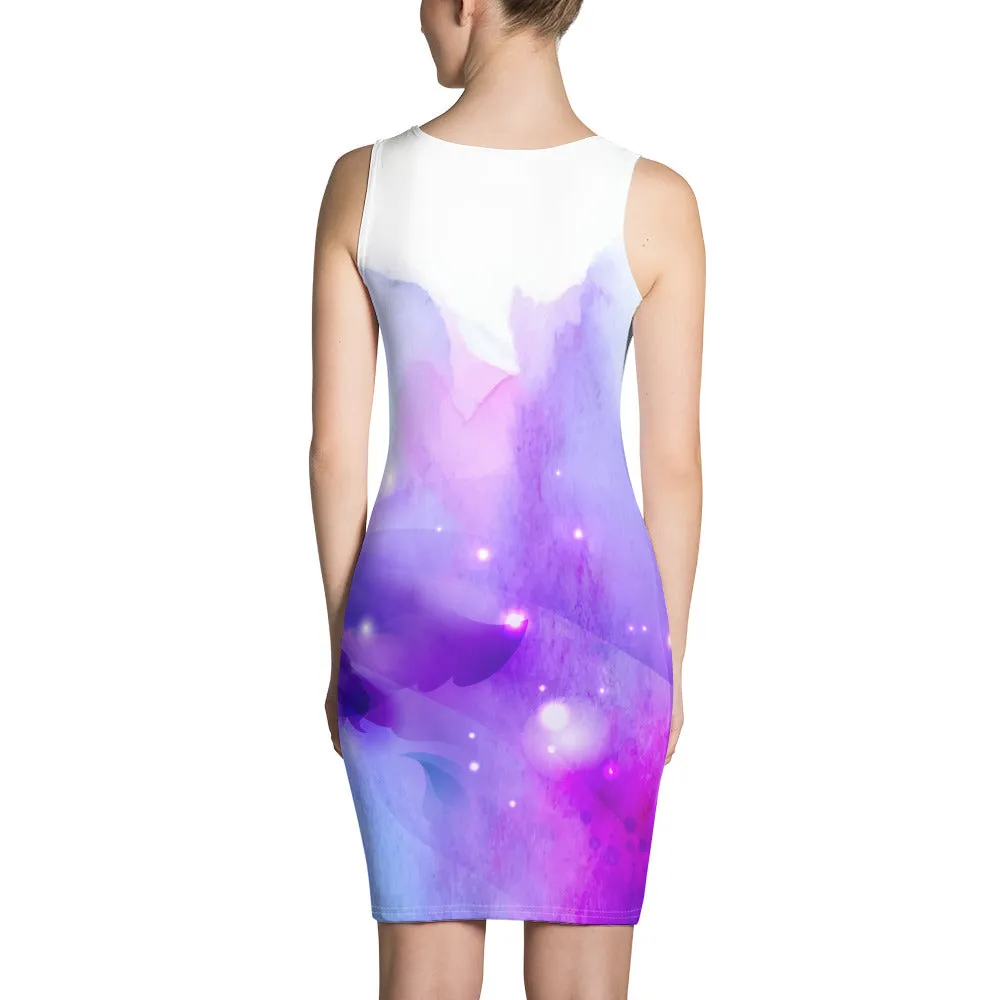 Watercolor Butterfly Splash - Printed Dress