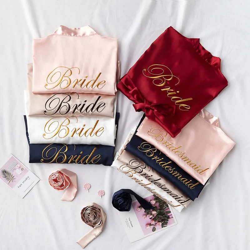 Wedding Bride Bridesmaid Robe Sexy Women's Bathrobe