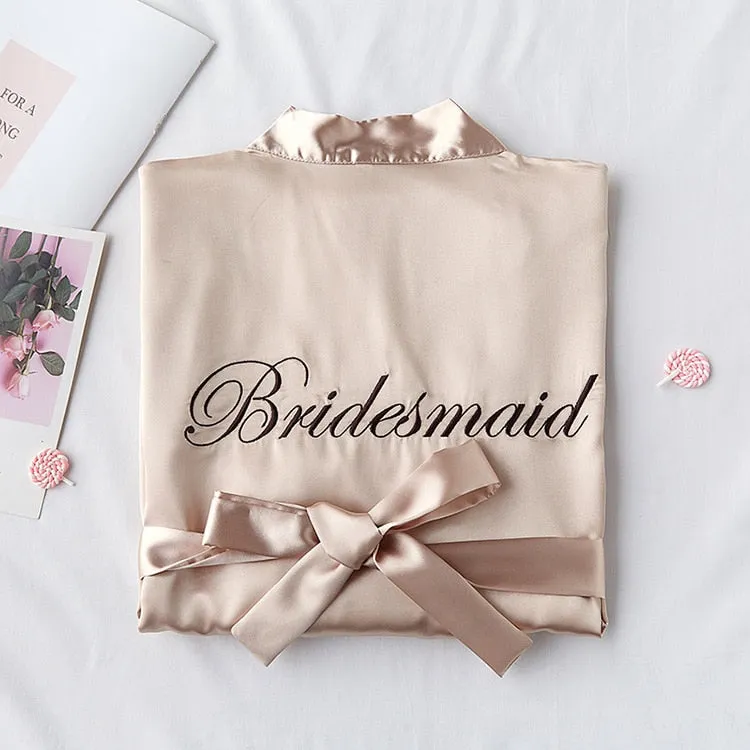 Wedding Bride Bridesmaid Robe Sexy Women's Bathrobe