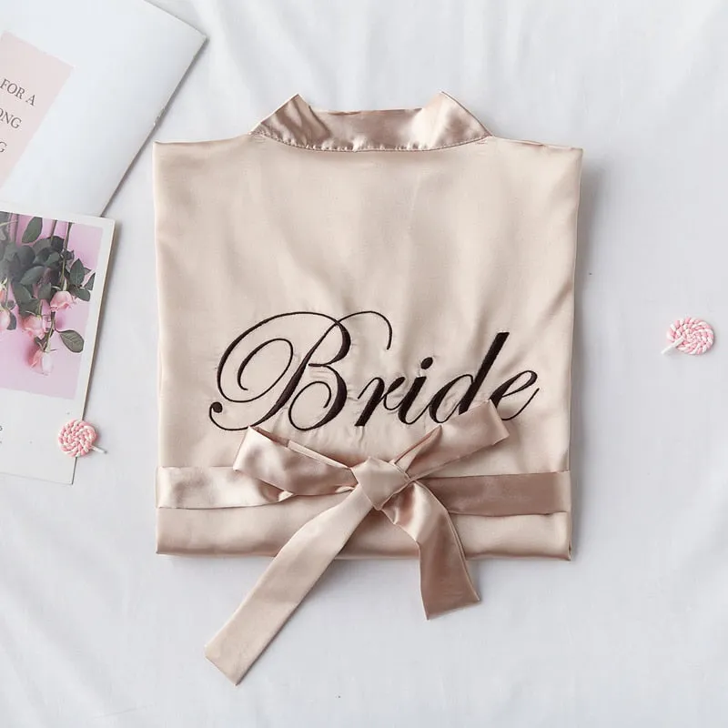 Wedding Bride Bridesmaid Robe Sexy Women's Bathrobe